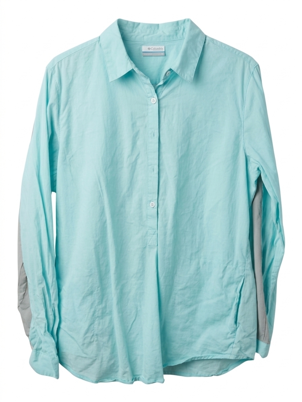 Columbia Lightweight Button-Front Shirt - Aqua Blue